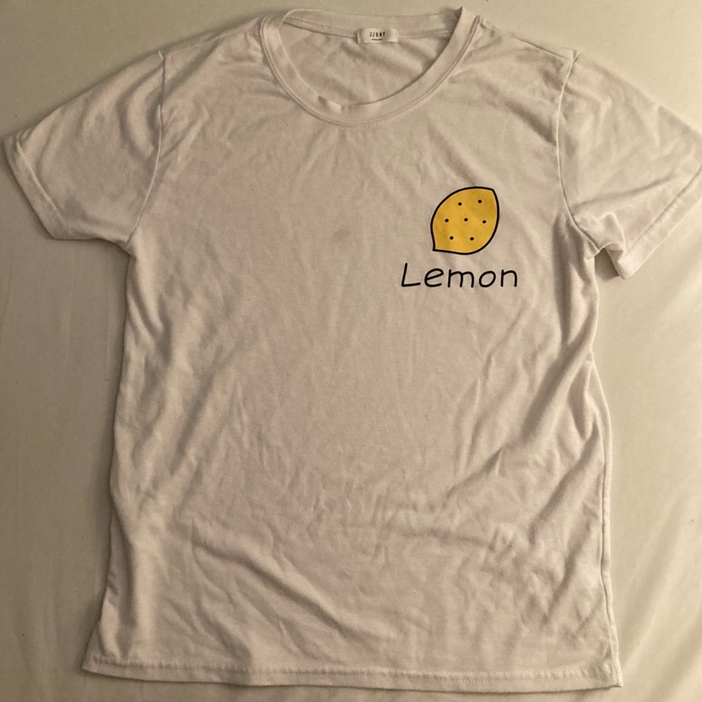 Korean Fashion Sheer Summer Lemon Printed T-shirt